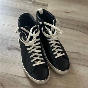 Oliver Cabell Black and White High-Top Sneakers